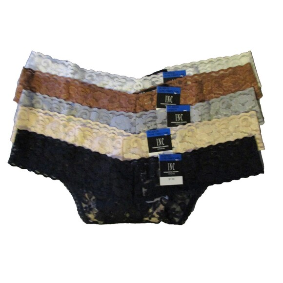 INC International Concepts Womens XL Lace Thong Panty Underwear 5 Pair Neutrals - Picture 1 of 8